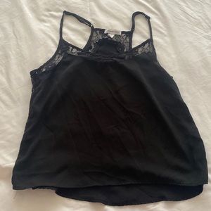 Black lace halter tank top